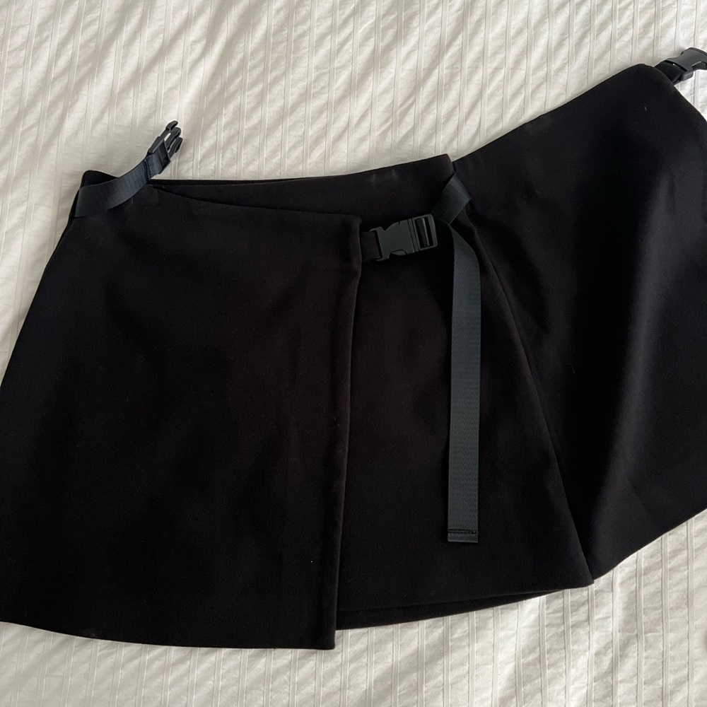 Zara Black High Rise Buckle Wrap Skirt - Picture 5 of 10
